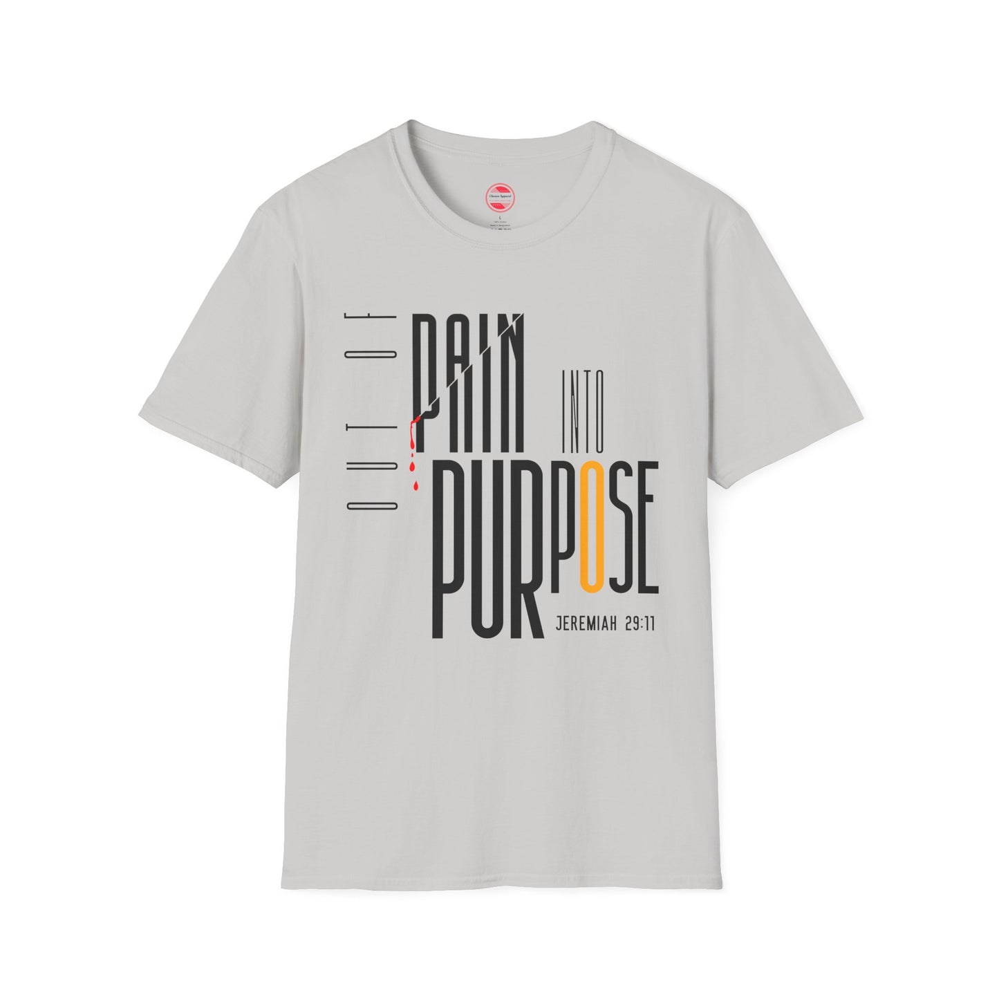 Women Softstyle T-Shirt - 'Out of Pain Into Purpose' Inspirational Tee