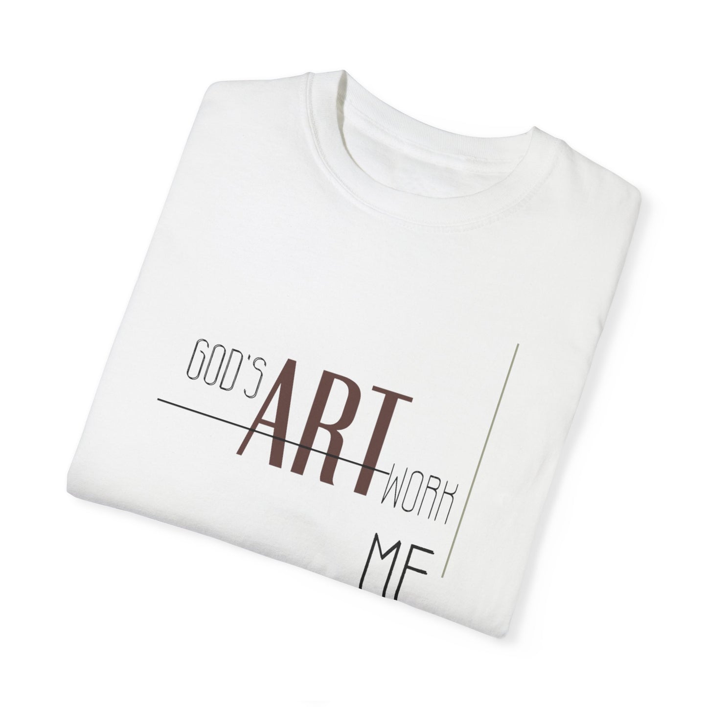 Artistic Men Garment-Dyed T-shirt with God's artwork 'Me' design