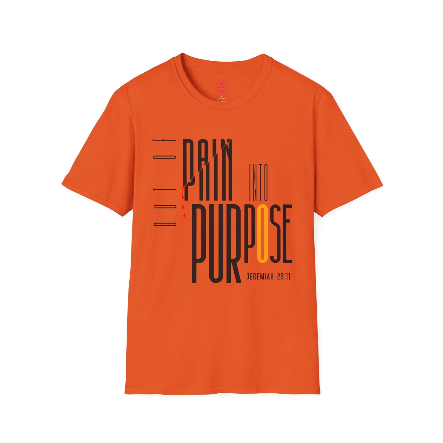 Women Softstyle T-Shirt - 'Out of Pain Into Purpose' Inspirational Tee