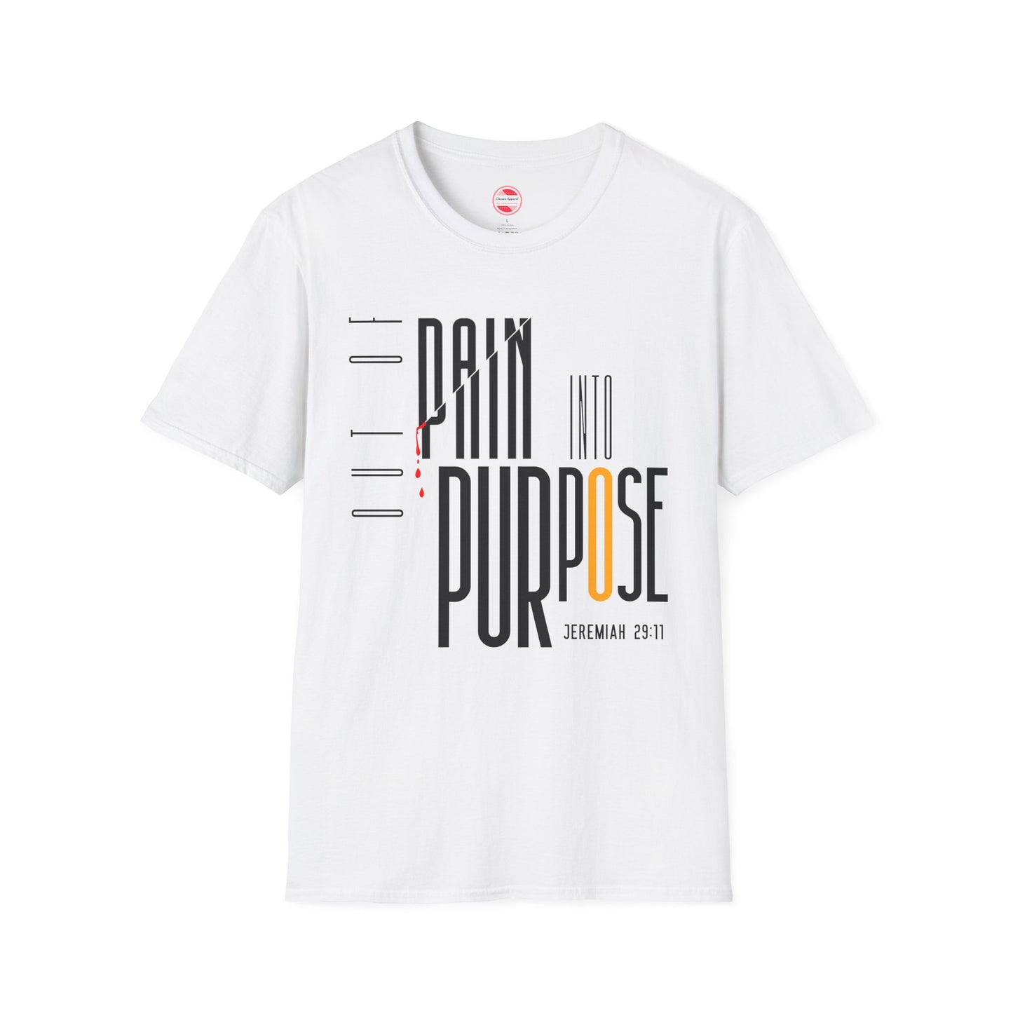 Women Softstyle T-Shirt - 'Out of Pain Into Purpose' Inspirational Tee
