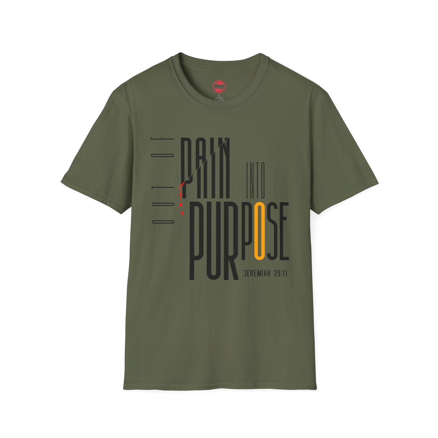 Women Softstyle T-Shirt - 'Out of Pain Into Purpose' Inspirational Tee