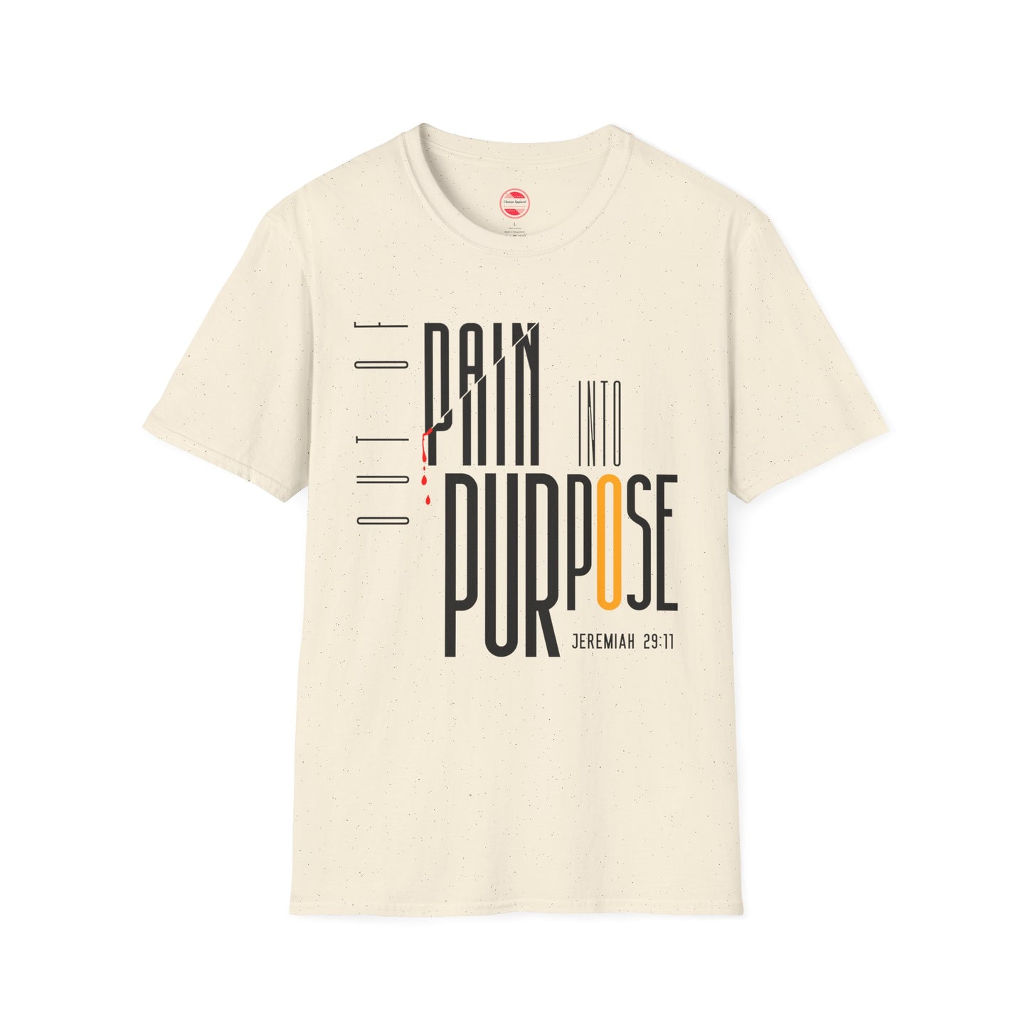 Women Softstyle T-Shirt - 'Out of Pain Into Purpose' Inspirational Tee