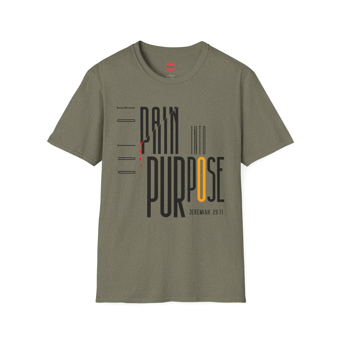 Women Softstyle T-Shirt - 'Out of Pain Into Purpose' Inspirational Tee