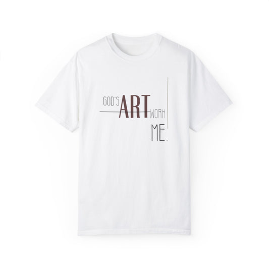 Artistic Men Garment-Dyed T-shirt with God's artwork 'Me' design