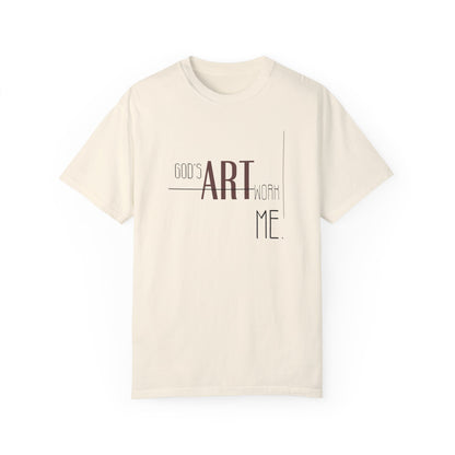 Artistic Men Garment-Dyed T-shirt with God's artwork 'Me' design