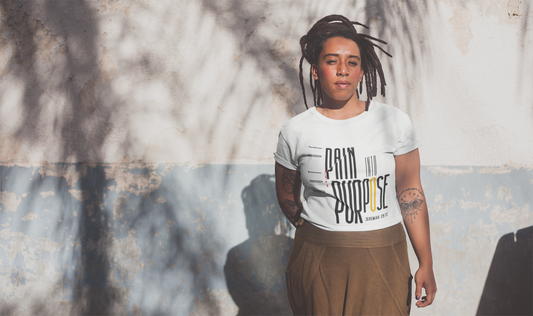 Women Softstyle T-Shirt - 'Out of Pain Into Purpose' Inspirational Tee