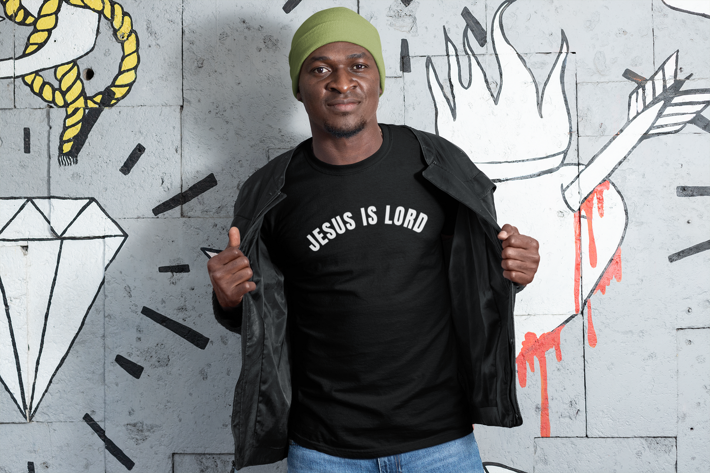 Faith-Inspired Men T-Shirt | 'Jesus is Lord' Design | Perfect for Baptism & Faith Celebrations